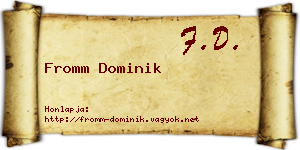 Fromm Dominik névjegykártya